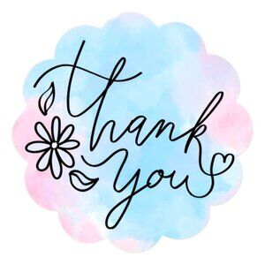 Floral Thank You Stickers for Shipping Adhesive Labels for small business 2"